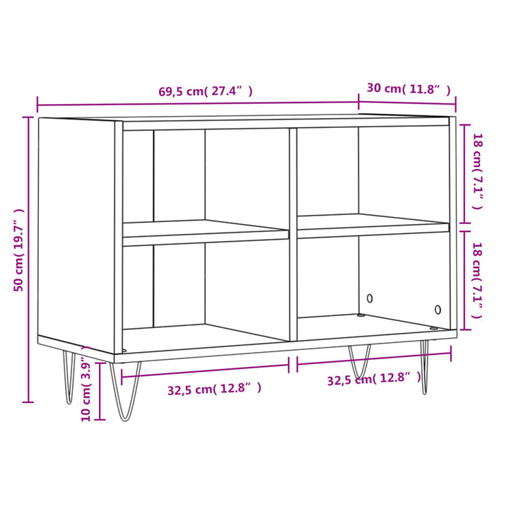 Tv-Schrank 69,5X30X50 Cm Holzwerkstoff