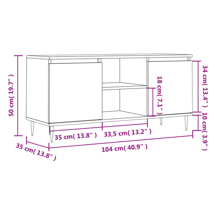 Tv-Schrank 104X35X50 Cm Holzwerkstoff