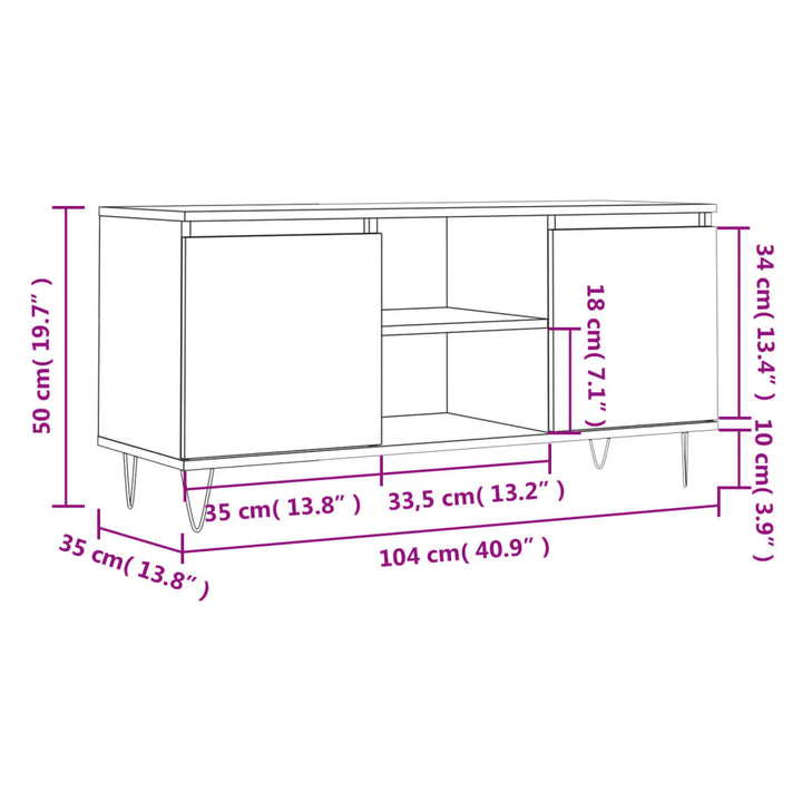 Tv-Schrank 104X35X50 Cm Holzwerkstoff