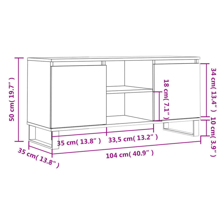 Tv-Schrank 104X35X50 Cm Holzwerkstoff