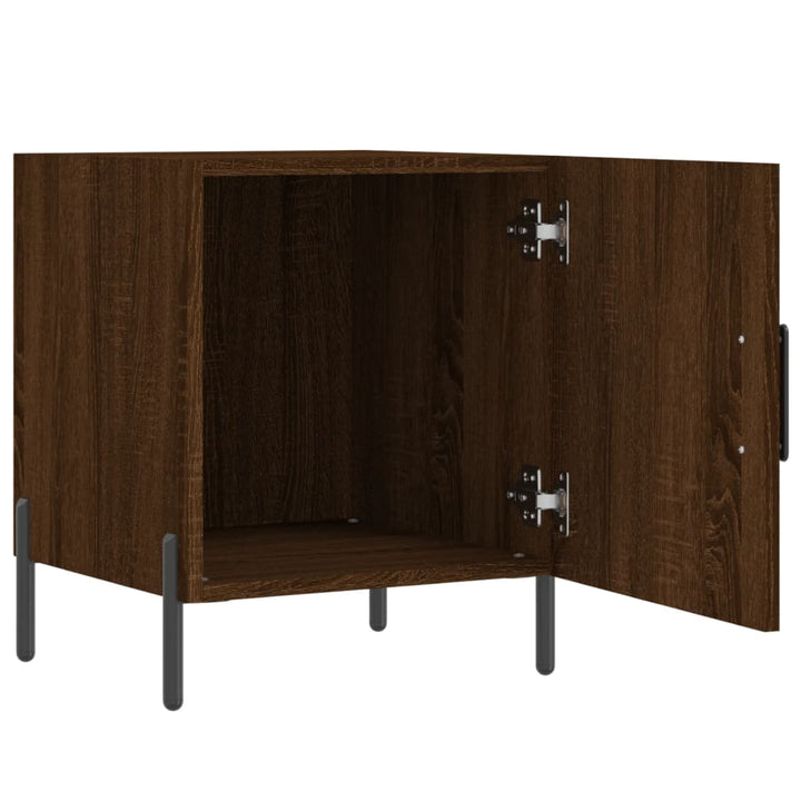 Nachttische 2 Stk. Braun Eichen-Optik 40X40X50 Cm Holzwerkstoff