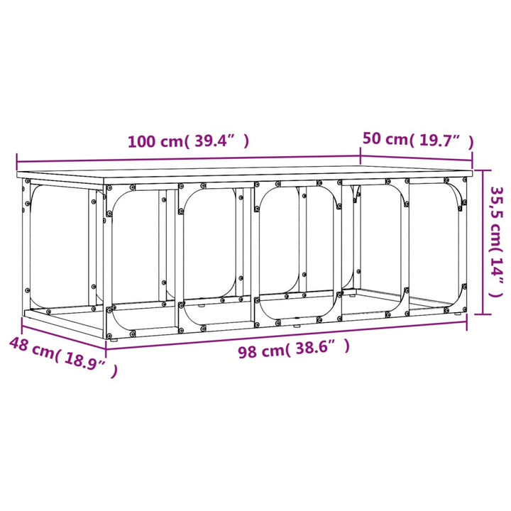 Couchtisch Sonoma-Eiche 100X50X35,5 Cm Holzwerkstoff