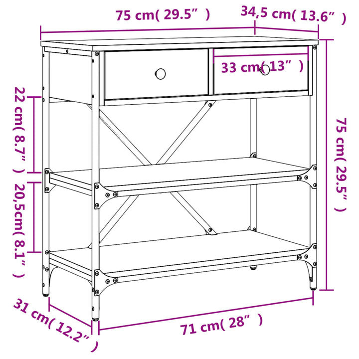 Konsolentisch 75X34,5X Holzwerkstoff