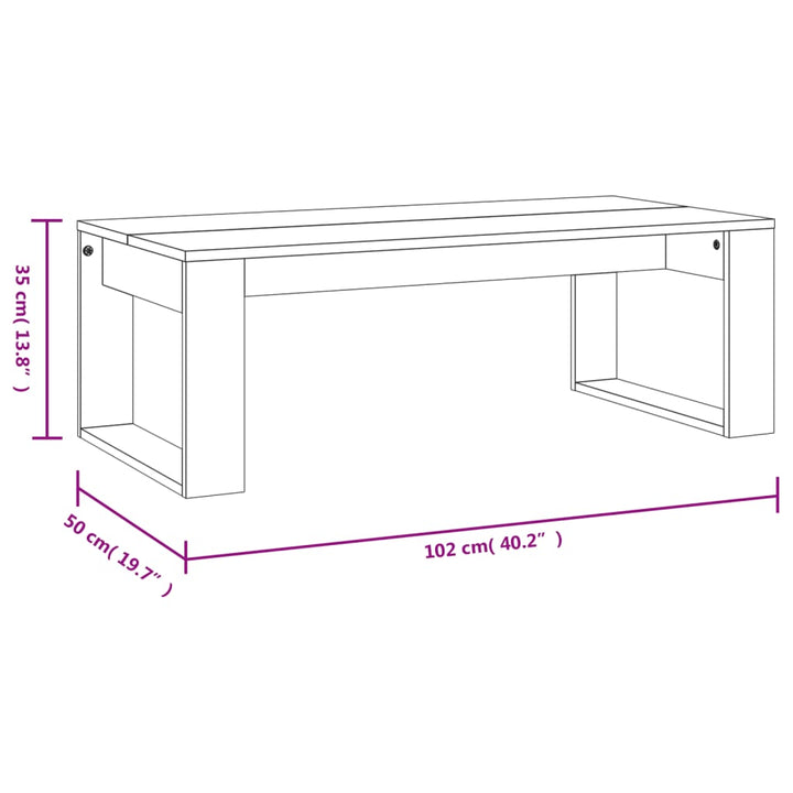 Couchtisch 102X50X35 Cm Holzwerkstoff