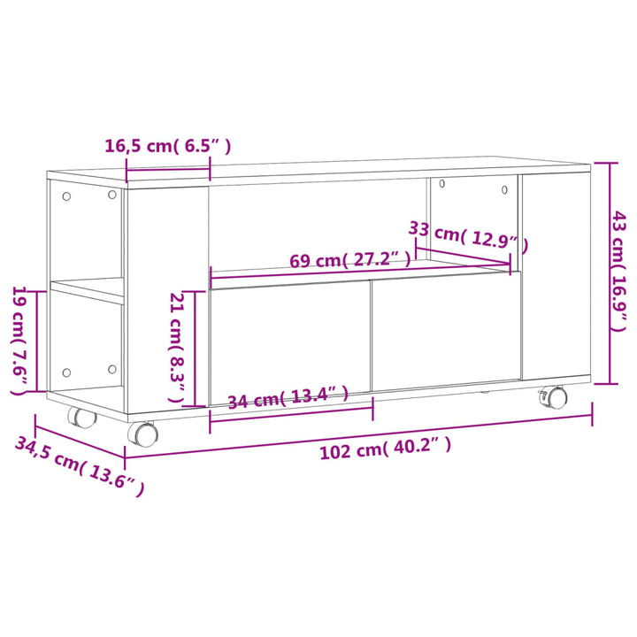 Tv-Schrank 102X34,5X43 Cm Holzwerkstoff