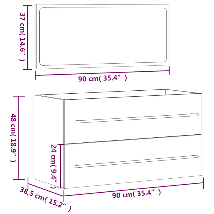 Badschrank Mit Spiegel Holzwerkstoff