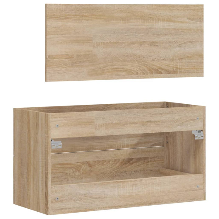 Badschrank Mit Spiegel Sonoma-Eiche Holzwerkstoff