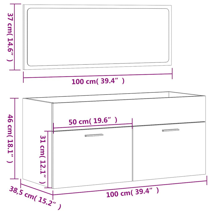 Badschrank Mit Spiegel Holzwerkstoff