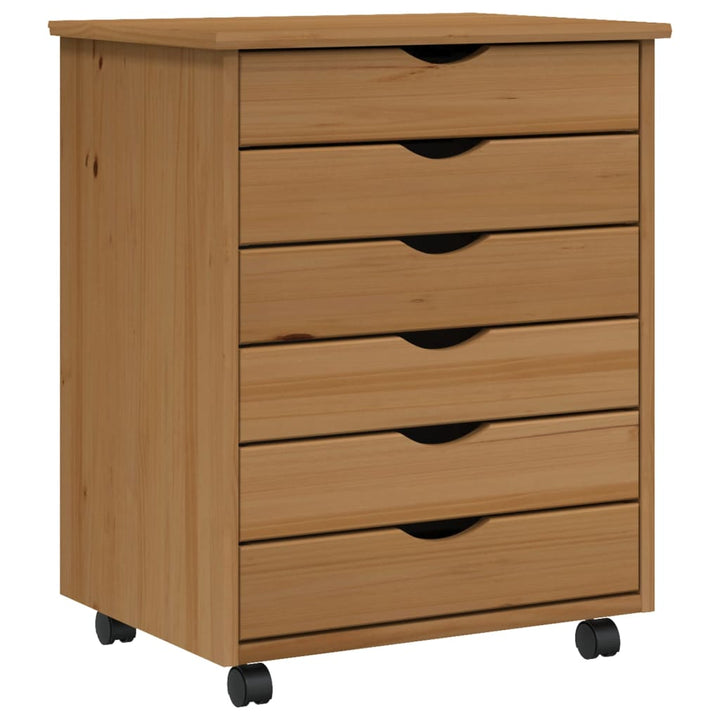 Rollschrank Mit Schubladen Moss Massivholz Kiefer