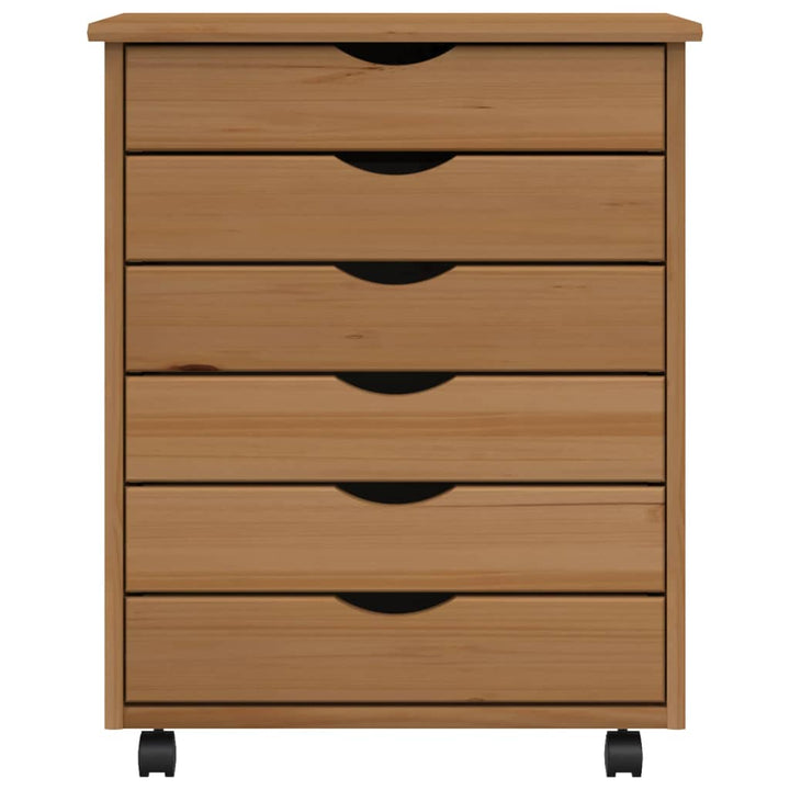 Rollschrank Mit Schubladen Moss Massivholz Kiefer