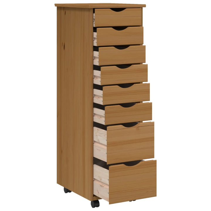 Rollschrank Mit Schubladen Moss Massivholz Kiefer