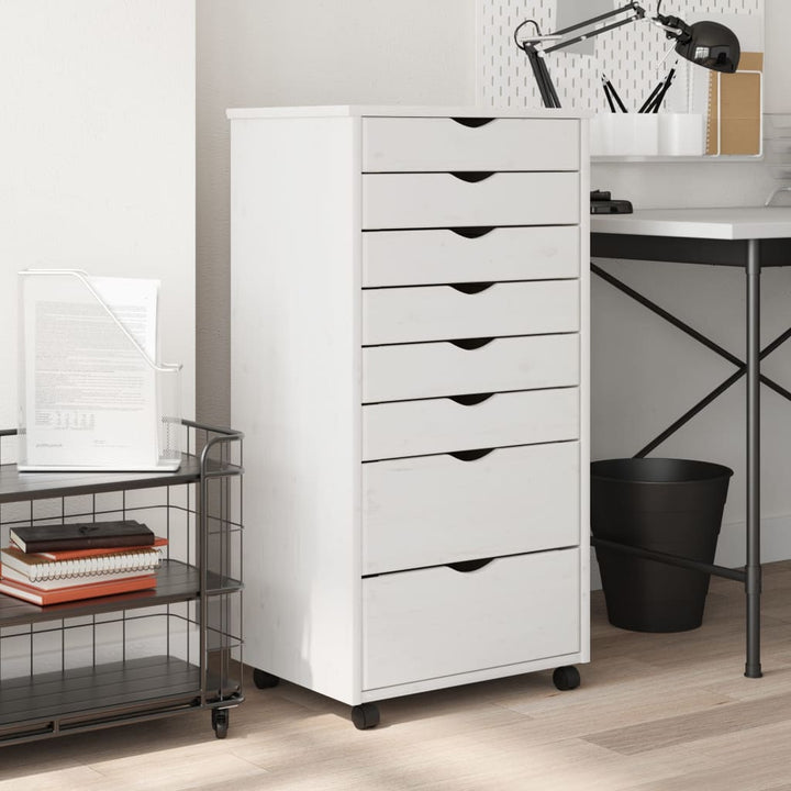 Rollschrank Mit Schubladen Moss Massivholz Kiefer