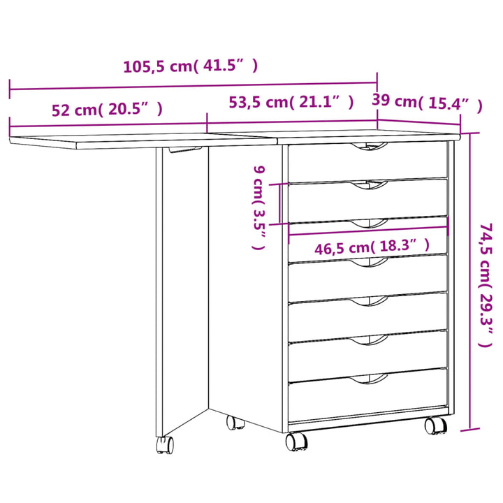 Rollschrank Mit Schreibtisch Moss Massivholz Kiefer