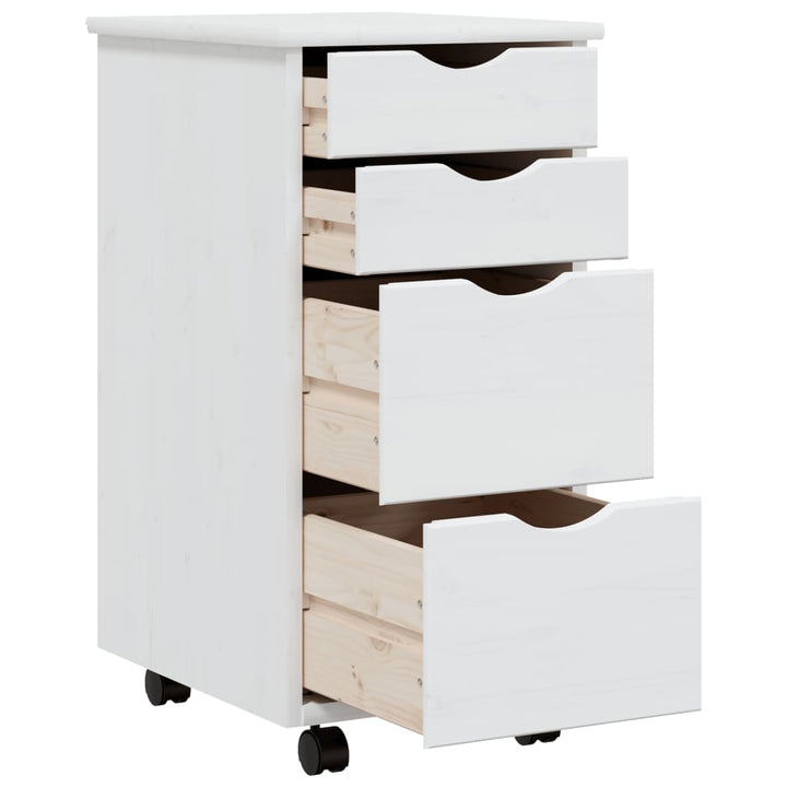 Rollschrank Mit Schubladen Moss Massivholz Kiefer