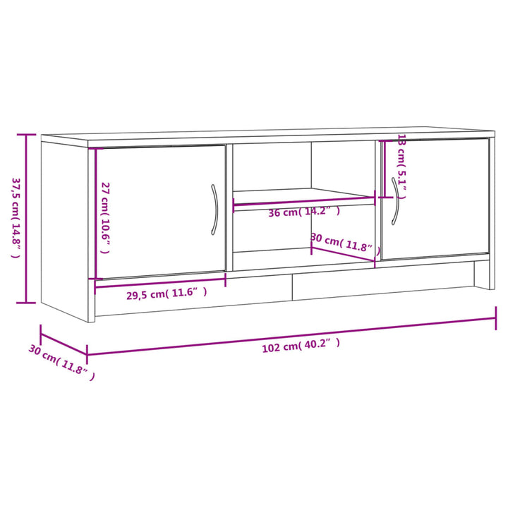 Tv-Schrank 102X30X37,5 Cm Holzwerkstoff