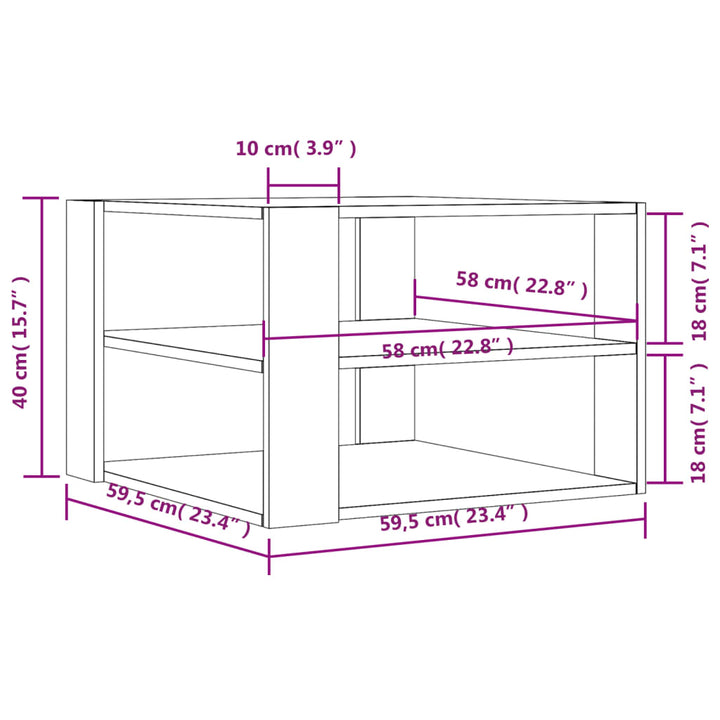 Couchtisch 59,5X59,5X40 Cm Holzwerkstoff