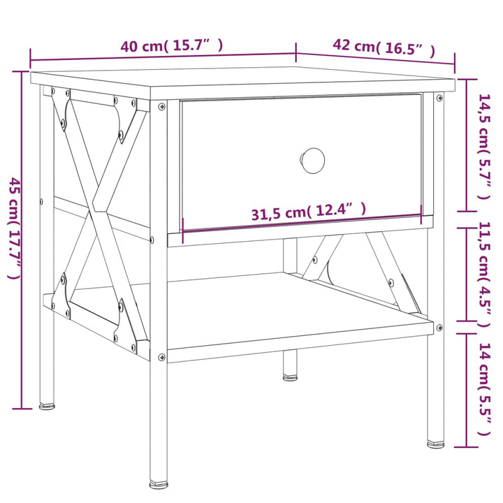 Nachttisch 40X42X45 Cm Holzwerkstoff