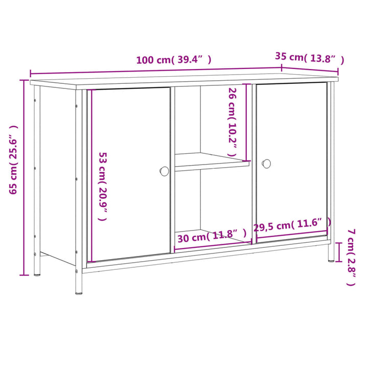 Tv-Schrank 100X35X65 Cm Holzwerkstoff