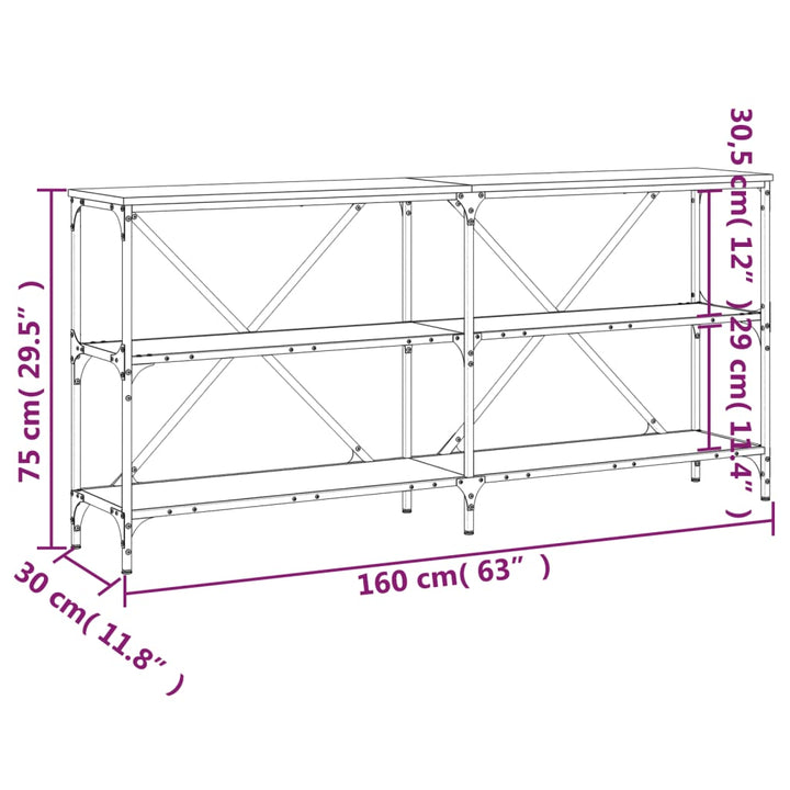 Konsolentisch 160X30X75 Cm Holzwerkstoff Und Eisen