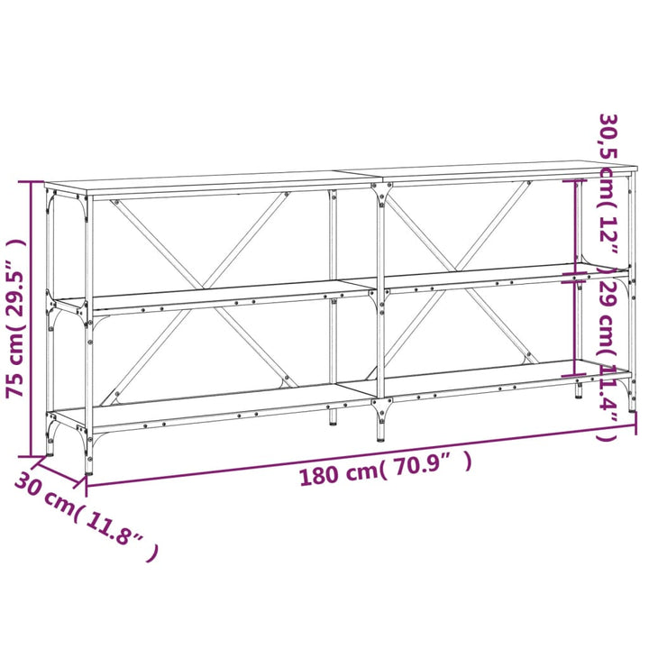 Konsolentisch 180X30X75 Cm Holzwerkstoff Und Eisen