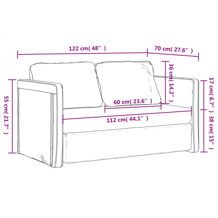 Bodensofa Mit Schlaffunktion 122X204X55 Cm Samt