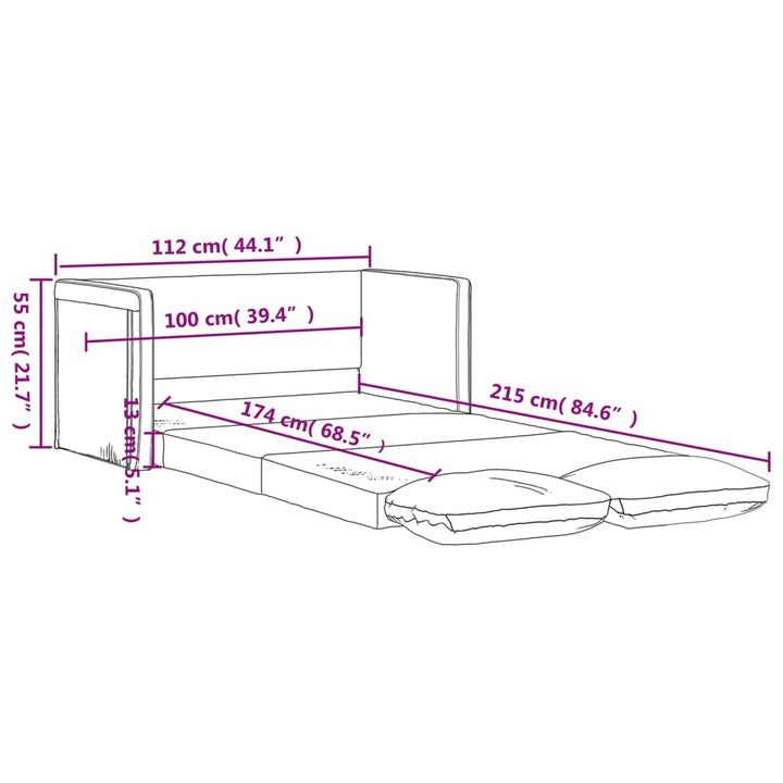 Bodensofa Mit Schlaffunktion 112X174X55 Cm Stoff