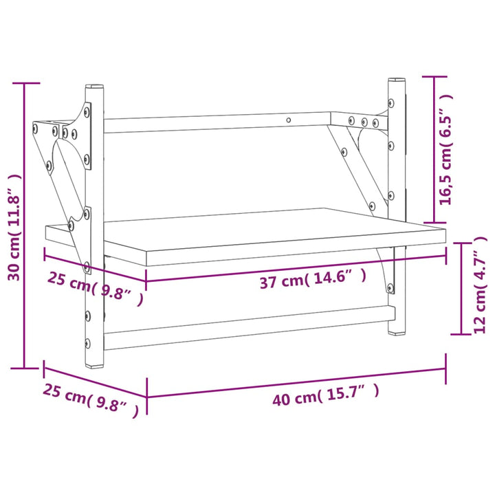 Wandregale Mit Stangen 2 Stk. Grau Sonoma