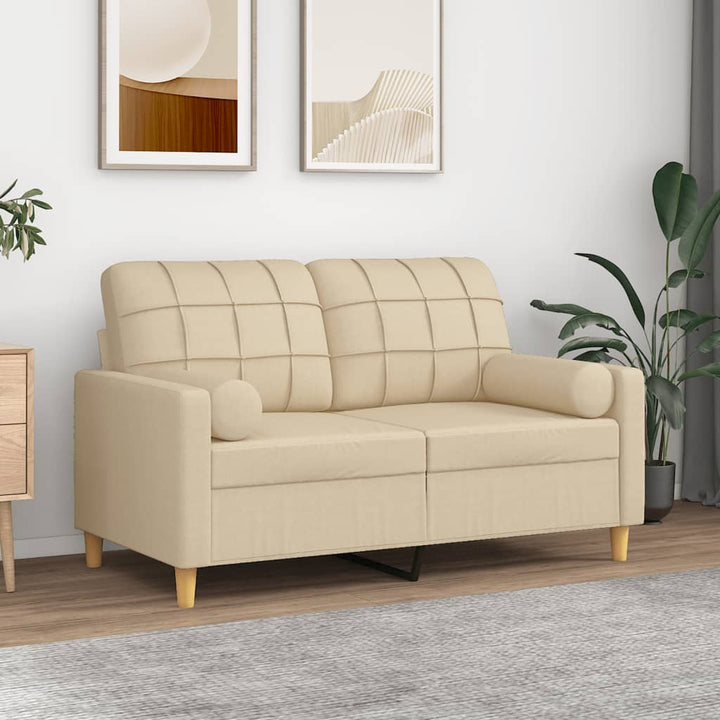 2-Sitzer-Sofa Mit Zierkissen 120 Cm Stoff