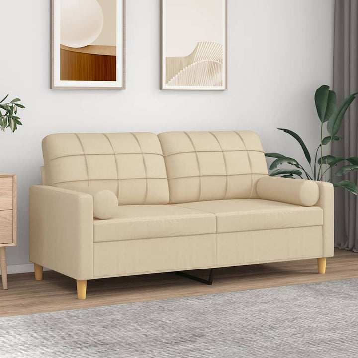 2-Sitzer-Sofa Mit Zierkissen 120 Cm Stoff