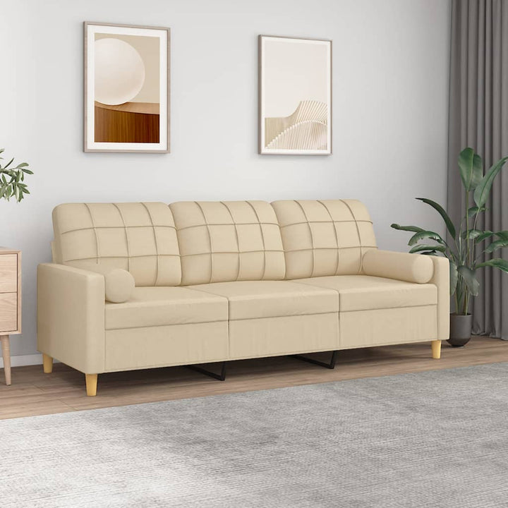 2-Sitzer-Sofa Mit Zierkissen 120 Cm Stoff