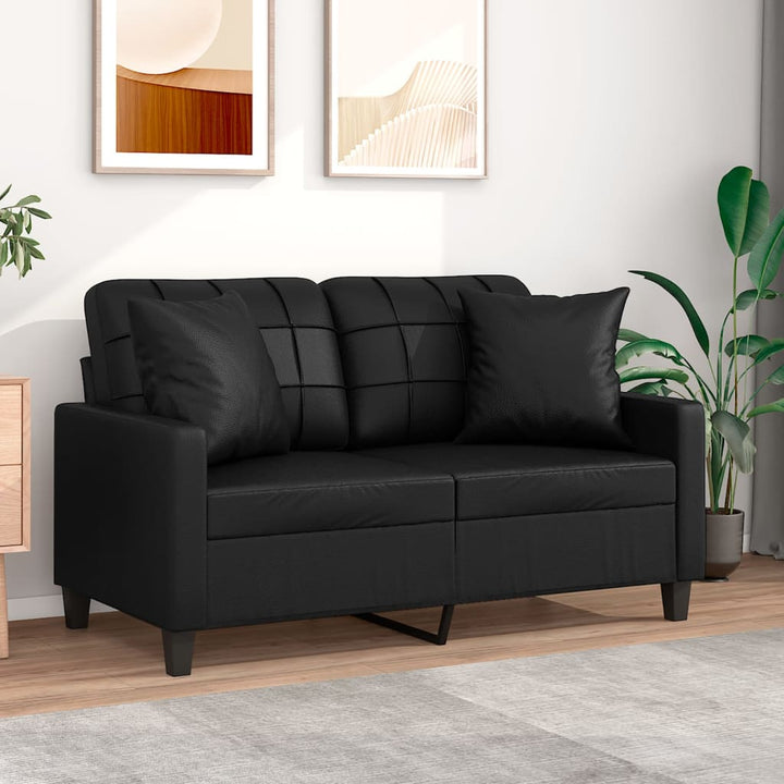 2-Sitzer-Sofa Mit Zierkissen 120 Cm Kunstleder