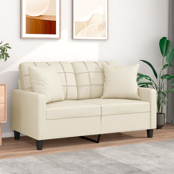 2-Sitzer-Sofa Mit Zierkissen 120 Cm Kunstleder