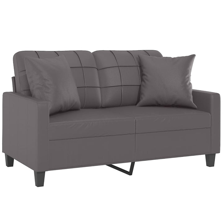 2-Sitzer-Sofa Mit Zierkissen 120 Cm Kunstleder