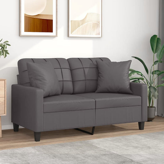 2-Sitzer-Sofa Mit Zierkissen 120 Cm Kunstleder