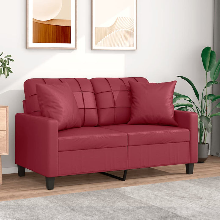 2-Sitzer-Sofa Mit Zierkissen 120 Cm Kunstleder