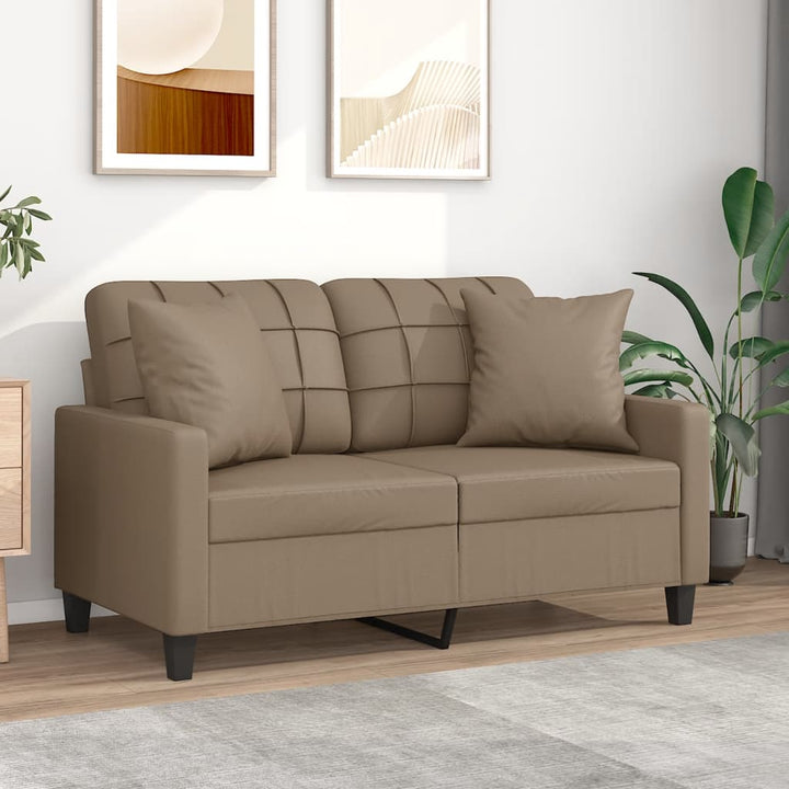 2-Sitzer-Sofa Mit Zierkissen 120 Cm Kunstleder