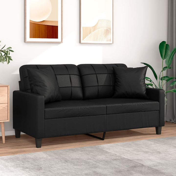 2-Sitzer-Sofa Mit Zierkissen 120 Cm Kunstleder