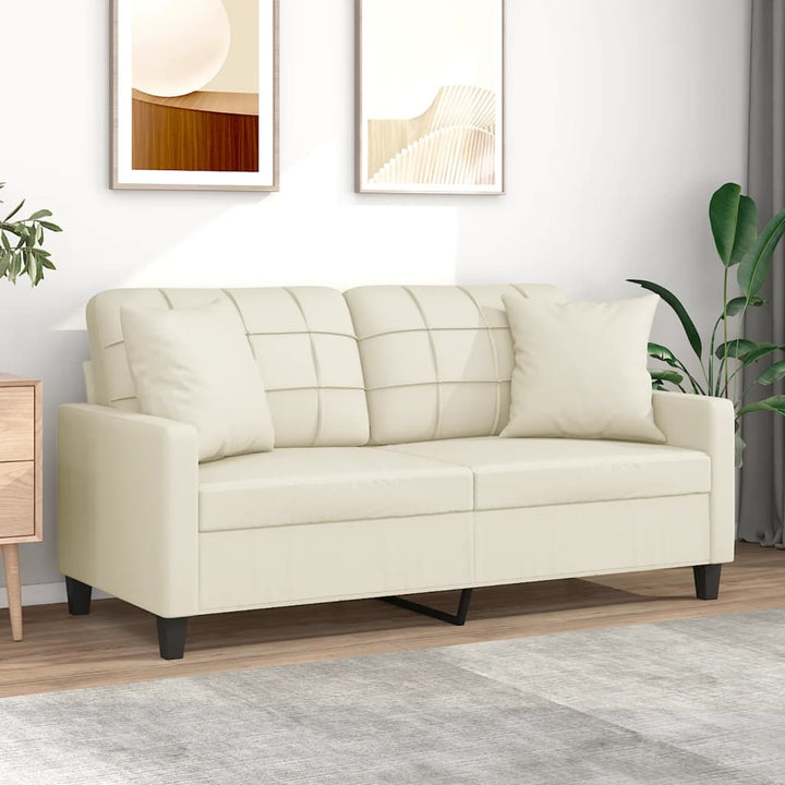 2-Sitzer-Sofa Mit Zierkissen 120 Cm Kunstleder