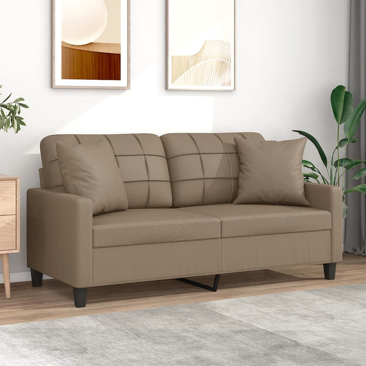 2-Sitzer-Sofa Mit Zierkissen 120 Cm Kunstleder