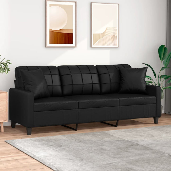 2-Sitzer-Sofa Mit Zierkissen 120 Cm Kunstleder