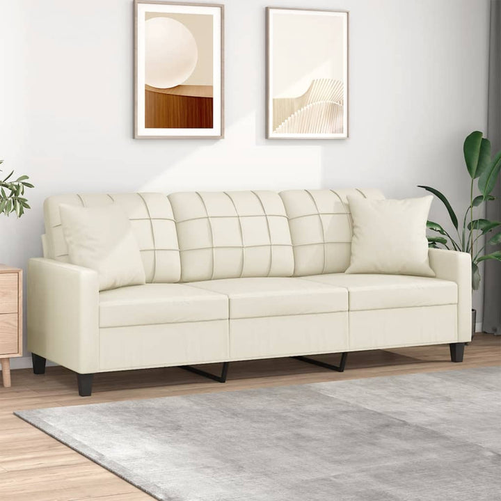 2-Sitzer-Sofa Mit Zierkissen 120 Cm Kunstleder