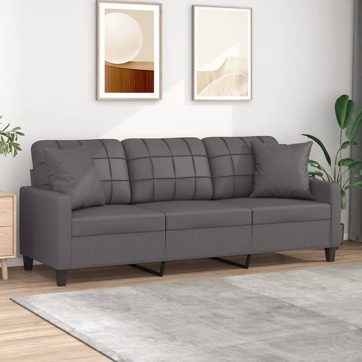 2-Sitzer-Sofa Mit Zierkissen 120 Cm Kunstleder