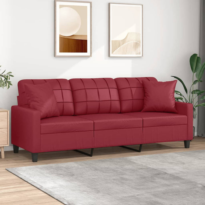 2-Sitzer-Sofa Mit Zierkissen 120 Cm Kunstleder