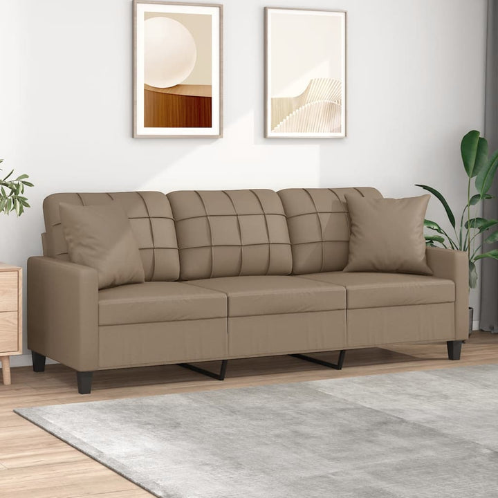 2-Sitzer-Sofa Mit Zierkissen 120 Cm Kunstleder