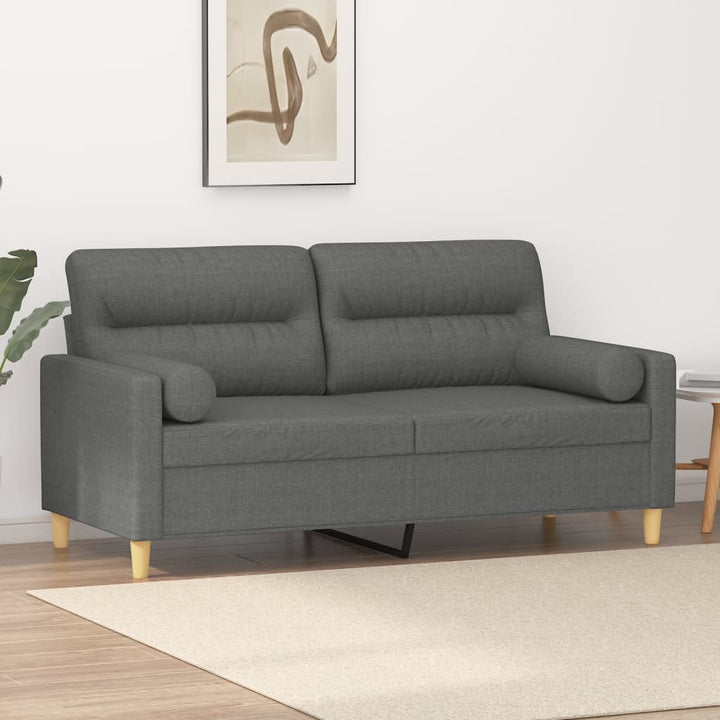 2-Sitzer-Sofa Mit Zierkissen 120 Cm Stoff