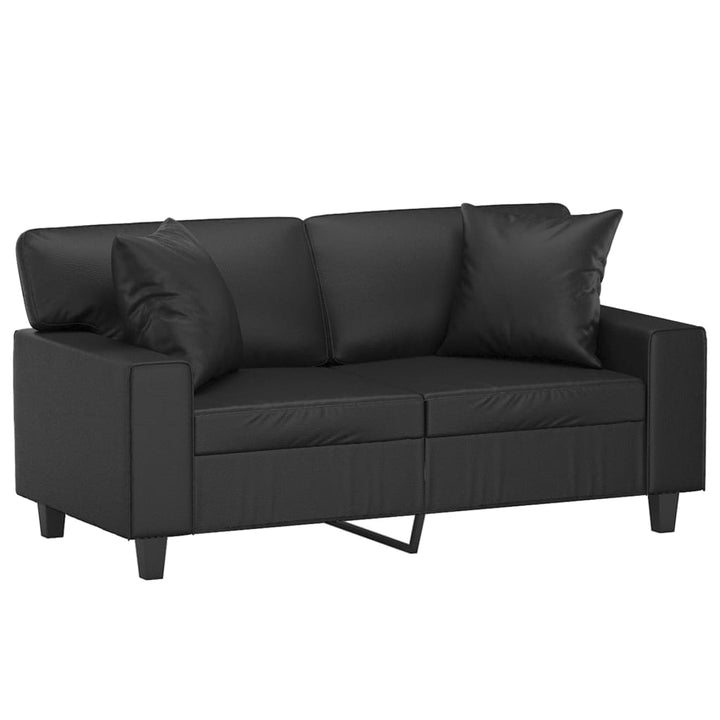 2-Sitzer-Sofa Mit Zierkissen 120 Cm Kunstleder