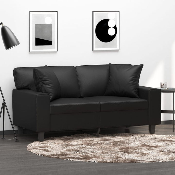 2-Sitzer-Sofa Mit Zierkissen 120 Cm Kunstleder