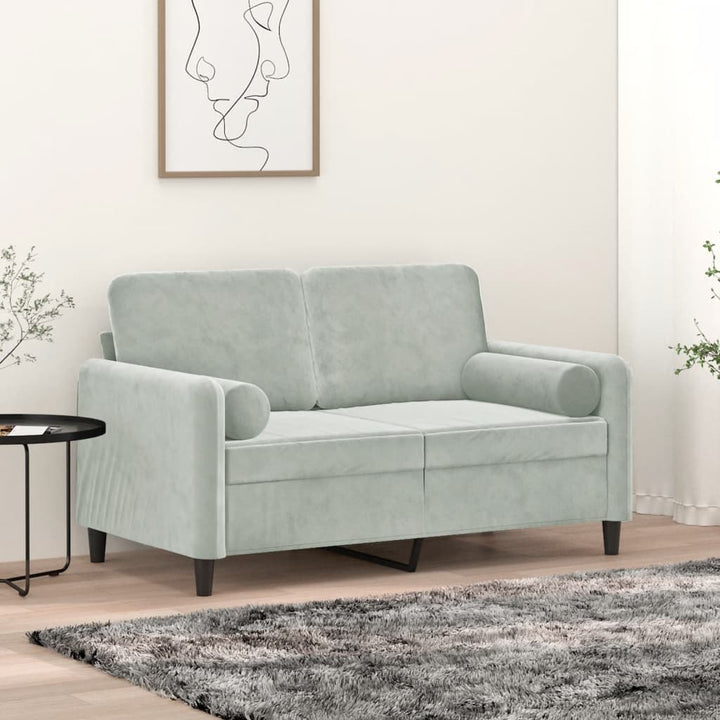 2-Sitzer-Sofa Mit Zierkissen 140 Cm Samt