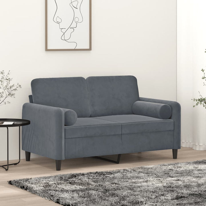 2-Sitzer-Sofa Mit Zierkissen 140 Cm Samt