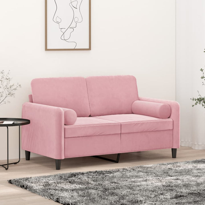 2-Sitzer-Sofa Mit Zierkissen 140 Cm Samt